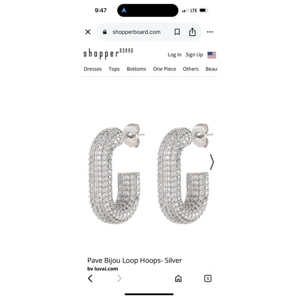 Luv Aj Silver Crystal Earrings - Picture 10 of 11